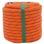 YUZENET Braided Polyester Arborist Rigging Rope (3/8 inch X 100 feet) High Strength Outdoor Rope for Rock Climbing Hiking Camping Swing, Orange/Blue