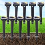 10 Pack Mole Repellent Solar Powered, Snake & Skunk & Vole & Gopher & Armadillo & Rabbit & Groundhog & Chipmunk & Raccoon Repellent for Yard, IP65 Waterproof Ultrasonic Deterrent for Lawns Garden