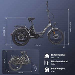 Fafrees 3-Wheel Electric Trike – 1008Wh Battery, Black