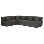 Wakefit Polyester Sofa Cum Bed | 5 Year Warranty | 6 Seater, L - Shape Sofa Bed 6 X 6 Feet, Foldable Sofa Cum Bed with 5 Cushion - Flipper (Omega: Ash Grey)