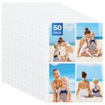 WenYa A4 Punched Pockets, Photo Pockets for Ring Binder Albums, Clear Punched Pockets Paper File Letter Sheet Protector Binder Sleeves, 4 Pockets 4x6inch Portrait Format, 50 Sheets