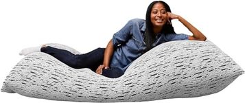 Yogibo Luxe Max 6-Foot Beanbag Chair, Bean Bag Couch with a Luxury Upscale Washable Outer Cover, Customer Favorite Cozy Sofa for Gaming, Reading, and Relaxing, Filled with Soft Micro-Beads, White