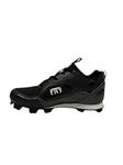 Unisex Men and Women Baseball and Softball Shoes with Rubber Cleats- Men 13 Size EU46 Black/White