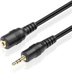 TNP 2.5mm Extension Cable (6 Feet) - Male to Female Adapter Extender Stereo Audio Sub Mini Subminiature Jack Adapter Wire Cord Plug Connector for Headset Headphone Microphone