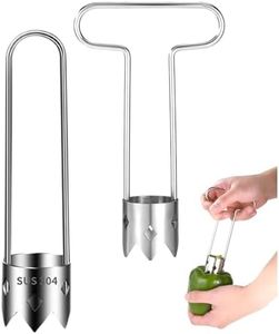 Red Bell Pepper Seed Corer, Upgraded T Shaped Vegetable and Fruit Corer Stainless Steel Tomato Apple Seed Remover Tool Practical Kitchen Gadget for Removing Fruit & Vegetable Cores (A+B)