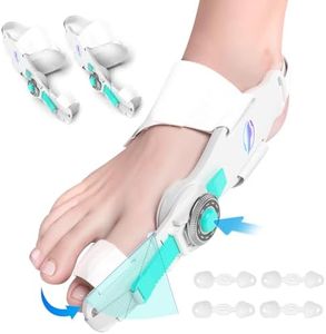 HUQKIYA Bunion Corrector for Women & Men, Orthopedic Bunion Splint with Toe Separator Adjustable Toe Straightener Suitable for Left/Right Feet Hallux Valgus Relief(White 2Pcs)