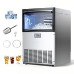 VEVOR Commercial Ice Maker Machine, 200 lbs/24h with 50 lbs Storage Capacity, Built-in/Freestanding/Under Counter, Stainless Steel Ice Maker with LED Display & Self-Cleaning, for Home Bar Restaurant