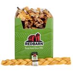 Recbarn Natural 12" Beef Collagen Braids - Case of 20 Sticks - Long Lasting Low-Odor Alternative to Rawhide & Bully Sticks -Single Ingredient Chew for Medium Large Dogs