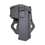 Tactical Gun Holster Tactical Movable Pistol Airsoft Holsters Right Hand Waist Gun Holster Men & Women Gun Pistol Bag Pouch Case Hunting Accessories for Glock 17 18 w/ Flashlight Mounted Holder