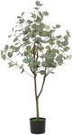 Eucalyptus Tree Artificial 4FT, Faux Eucalyptus Tree Artificial Trees with Lifelike Trunk and Realistic Silk Leaves for Home Decor Indoor, 1 Pack