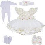 ZIYIUI Reborn Dolls Clothes 22 inch Outfit Accessories 5pcs Set for 20-22 Inch Baby Doll Newborn Girl Dolls Jumpsuit Outfit，Baby Doll Casual Wear Accessories