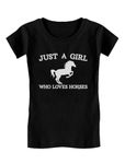 Tstars Horse Lover Gifts Just A Girl Who Loves Horses Shirt Equestrian Girls Shirts S (5-6) Black