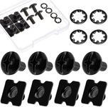 Landhoow Chicago Screws Football Back Plate Hardware Football Backplate Screws Include Truss Head Slotted Fasteners Washers Gaskets for Unisex Adult Size Youth Size Football Backplates (Black,8 Pcs)