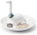 PUDDING CABIN White Dinosaur Ring Holder - Birthday Gifts for Women Unique Jewelry Dish Tray for Rings Earrings Bracelets Organizer - Cute Gifts for Women Girls Her Birthday Christmas Wedding Gifts