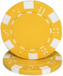 Brybelly 50 Yellow Clay Composite Striped Dice 11.5 Gram Poker Chips