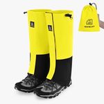 HIGH EXPERIENCE Leg Gaiters 100% Waterproof Adjustable Shoe Snow Boot Guard Gators for Hiking Shoe Cover Hunting Snowshoeing Climbing Walking for Women Men (Yellow)