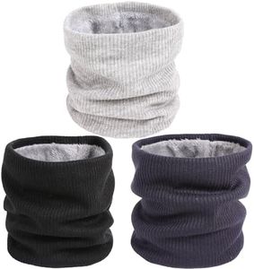 ICOOCI 3 Packs Winter Neck Warmer,Ski Neck Gaiter & Face Scarf for Women,Fleece-Lined Gaiter Mask,Thick Windproof Scarf