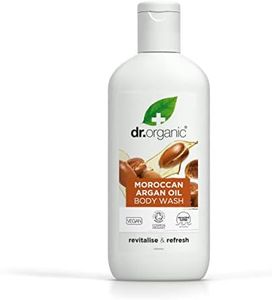 Dr Organic Moroccan Argan Oil Body Wash, Shower Gel, Natural, Vegan, Cruelty-Free, Paraben & SLS-Free, Recyclable & Recycled Ocean Bound Plastic, Certified Organic, 250ml, Packaging may vary