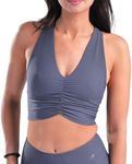 CompressionZ Ribbed Sports Bra for Women – Athletic Workout Tank Tops Medium Support Longline