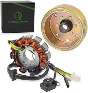 GY6 Magneto Stator with Flywheel Rotor Kit 5 Wire Copper Powersports Stators for GY6 50cc 125cc 150cc 4 Stroke Moped Scooter ATV Quad Go Kart Scooter
