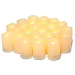 24 PCS 5cm LED Flameless Flickering Votive Tea Lights Candle Battery Operated/Electric Flicker Tealights Bulk Fake Candles for Wedding, Party, Festival, Christmas Decorations (Batteries Included)