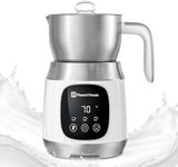 Maestri House Milk Frother with Variable Temperature and Foam Strength, 12-in-1 600ml Electric Milk Frother, Smart Touch Control, for Latte Cappuccino, Hot Chocolate