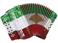 D'Luca D3412-GCF-MX Patron Button Accordion 3 Switches 34 Keys 12 Bass, Red/White/Green