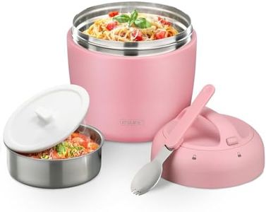 Thermo Food Jar for Hot Food Adults 32OZ Soup Thermo Lunch Containers Wide Mouth Vacuum Insulated Stainless Steel Leakproof Bento Box with Spoon (NEW-PINK)