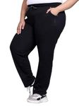 CUPID Women's Regular Fit Cotton Track Pants,Comfortable Lower,Trouser,Sports Joggers,Night n Daily Use Gym Wear Lounge Pant for Ladies - Black, Large