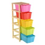 Kuber Industries Storage Drawer Rack | Plastic Modular Drawer Rack for office | Storage Rack for School | Storage Rack for Toys | Drawers Boxes Storage Rack for Home | 5-Tier | Multicolor