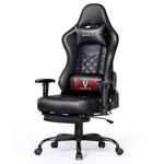 Gaming Chairs for Adults Gaming Chair with Footrest Office Chair Computer Chair Ergonomic Racing Style PU Leather Reclining Desk Chair with Massager 350LBS Black