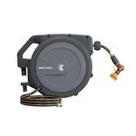 Giraffe Tools PRO Hose Reel 1/2" x 78 ft with Metal Bracket, Heavy Duty, Any Length Lock Garden Hose Reel for Patio, 78 ft, Dark Grey
