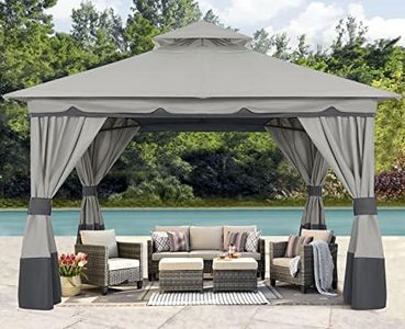 ABCCANOPY 3x3.6M Roof Pop up Gazebo Outdoor Canopy Shelter with Curtains, Gray