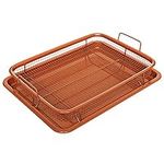 Non-Stick Baking Tray with Grill Crispy Basket Copper Crisper Air Fryer Pan