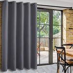 DWCN Patio Sliding Door Curtains - Extra Wide Curtains for Glass Door, Room Divider Blackout Thermal Curtain Grommet Panel with Grommet Top for Bedroom Partition, 6.7ft Wide x 7ft Tall, Dark Grey
