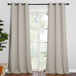 NICETOWN Room Darkening Curtain Panels, Baby Room Curtains 90 inches Long, Privacy Draperies for Living Room (Natural, 42 inches Width, 1 Pair)