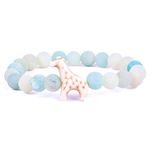 Fahlo Giraffe Tracking Bracelet, Elastic, supports Somali Giraffe Project, one size fits most for Men and Women, One Size, Stone, no gemstone, Sky Stone