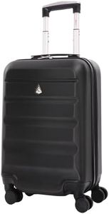 Aerolite ABS Bagage Cabine Bagage à Main Valise Rigide Légere à Serrure à Combinaison TSA Intégrée, pour Ryanair, easyJet, Air France et Plus, Noir