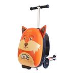 Flyte Scooter Suitcase Frazer The Fox - 2-in-1, 18 Inch Ride on Children's Luggage, 25 Litre Capacity Kids Suitcases on Wheels for Boys and Girls Aged 4+, Foldable Waterproof Kids Suitcase