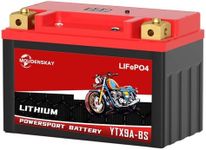 MOUDENSKAY Lithium Motorcycle Battery 12V Lithium Powersport Battery with BMS and Display YTX9A-BS 5Ah 400-450CCA 64WH LiFePO4 Motorcycle Battery Starter Batteries for Motorcycles,ATV,UTVetc