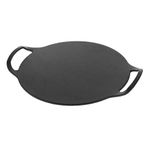 Victoria 15-Inch Cast Iron Comal Pizza Pan with 2 Side Handles, Preseasoned with Flaxseed Oil, Made in Colombia