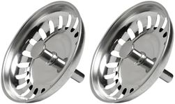 Sink Strainer Plug, 2 Pack Stainless Steel Kitchen Sink Strainer Plug Waste Drain Stopper Filter, Effective Strainer and Sink Waste Plug (79mm)