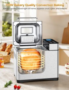 KEEPEEZ Pro 2LB Stainless Steel Bread Maker – 17-in-1, Ceramic Pan, Nut Dispenser