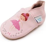 Dotty Fish Soft Leather Baby Shoes. Toddler Shoes. Non Slip Suede Soles. Girls Shoes with Flowers, Stars, Hearts. 0-6 Months - 4-5 Years, Fairy Ballerina, 12-18 Months