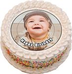 7.5 inch Personalised Photo/Your Logo Cake Topper Edible Fondant Icing Sheet Cake Topper