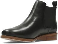 Clarks Women's Taylor Shine Chelsea Boots, Black Black Leather, 6.5 US