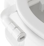 Pure for Men Bidet Toilet Seat Attachment for Home | Dual Self-Cleaning Nozzle (Frontal & Rear Back), Non-Electric Sprayer, Adjustable Water Pressure & Easy to Use | Sleek & Minimalist Design (White)