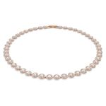 Swarovski Women's Choker Necklace, Crystals, Rose Gold Tone Plated, White, One Size