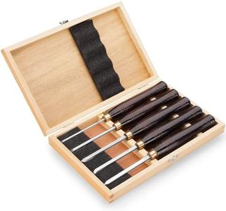 Urbansential Woodworking HSS Wood Turning Tools Lathe Chisel Set of 5 pcs Mini with Wooden Box, Ideal for Pen Turning and Small Projects