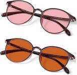 BRADDELL OPTICS Indoor FL-41 Rose & Outdoor FL-60 Brown Tinted Migraine Light Sensitivity Glasses for Fluorescent LED Glare, Photophobia and Computer Usage